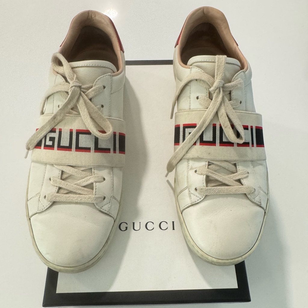 Gucci White Leather Sneakers Minimalist Design
